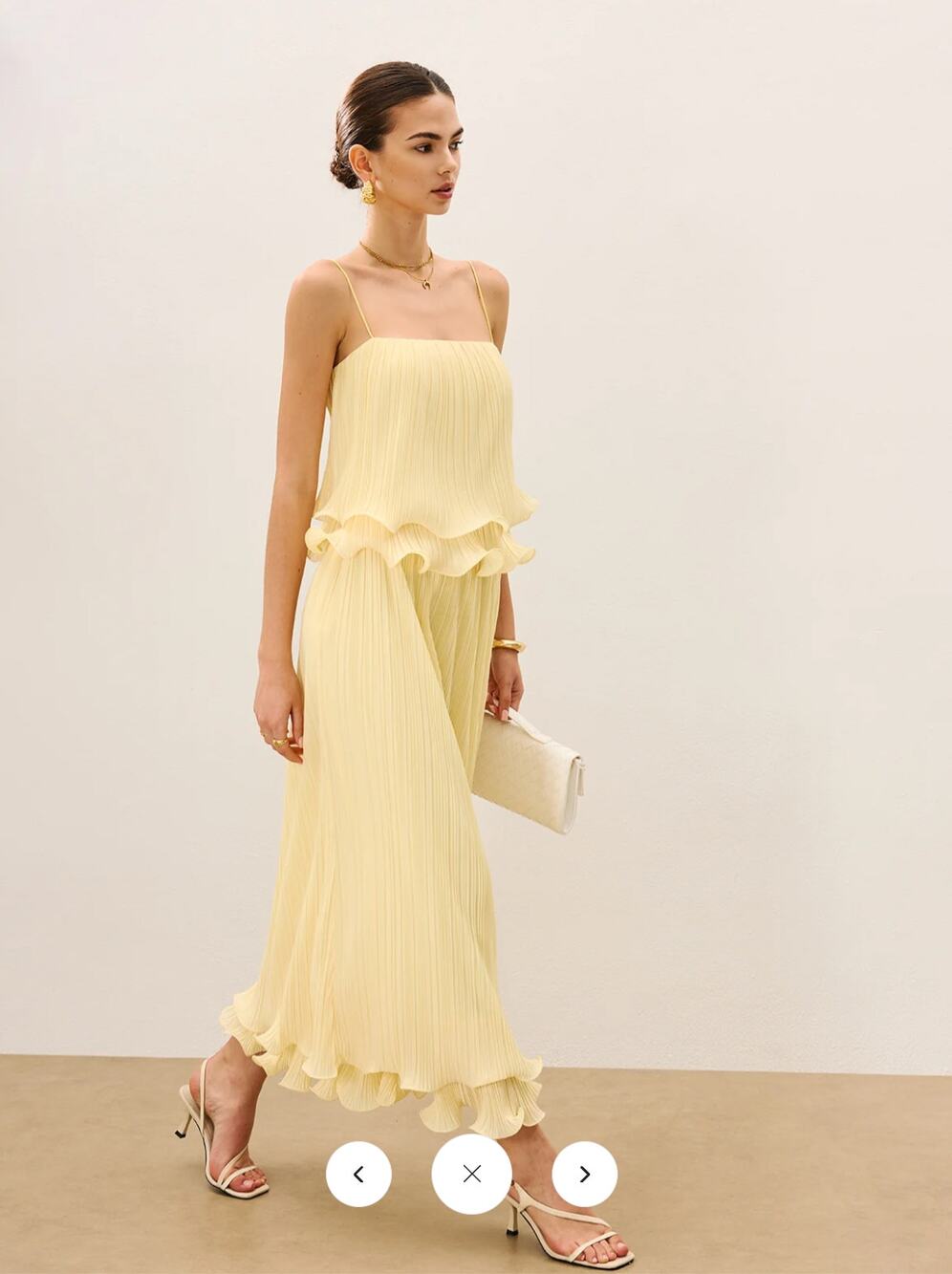 NWT Commense Pleated Layered Ruffle Skirt Set Sz M